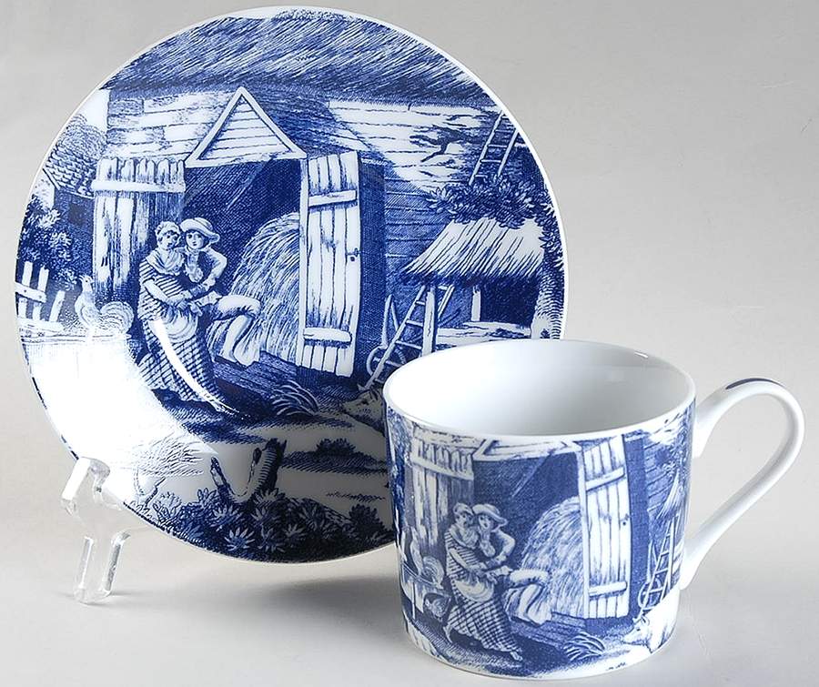 Country Courtship Flat Cup & Saucer Set by Sadek-1