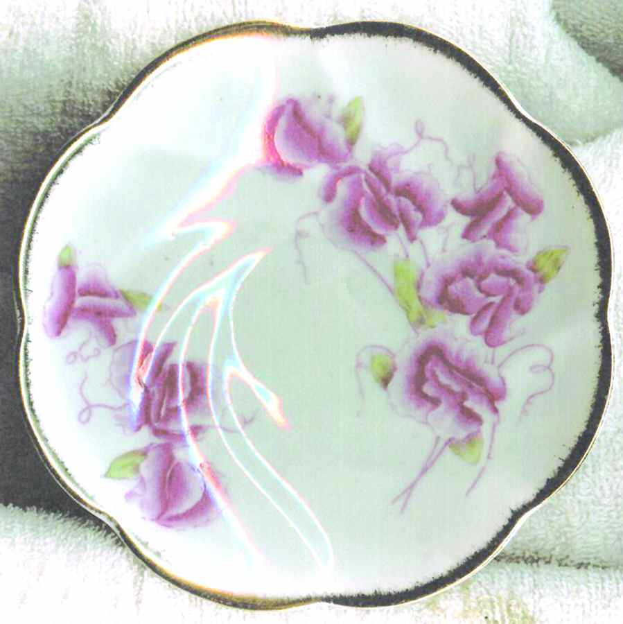 Sweet Pea (Pink Flowers) Saucer by Salisbury-1