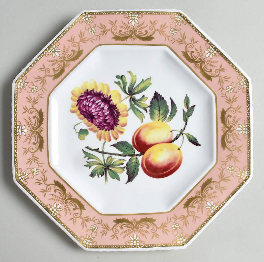St George Dessert Plates Pink Octagonal Dessert Plate by Spode-1