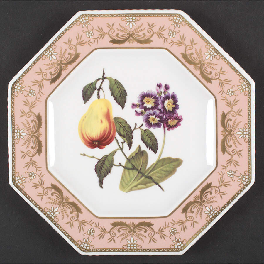 St George Dessert Plates Pink Octagonal Dessert Plate by Spode-1