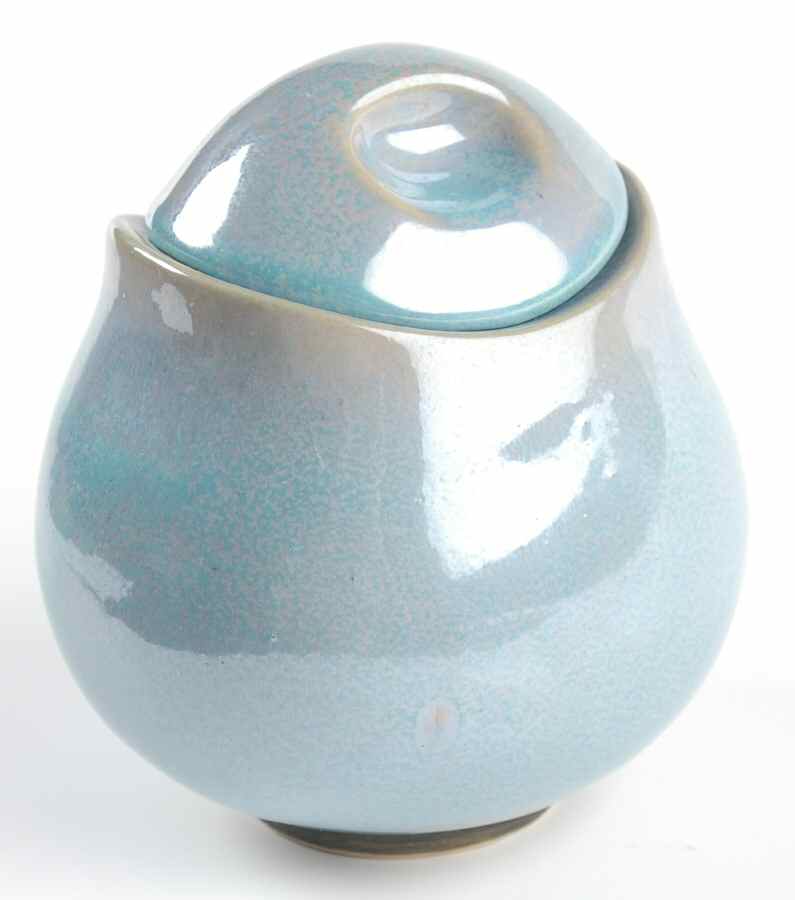 Pearltone Teal Sugar Bowl & Lid by Sango-1