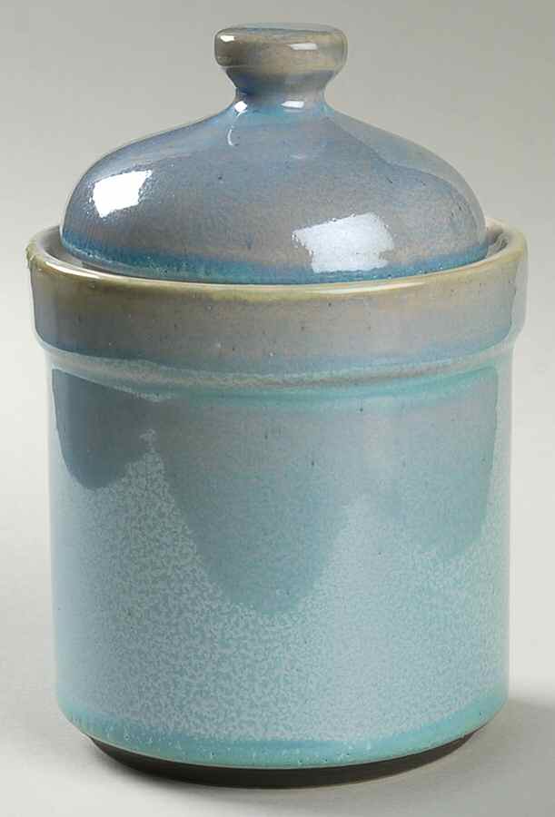 Pearltone Teal Small Canister & Lid by Sango-1