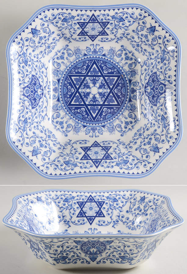 Blue Room (Judaic Collection) 9" Salad Serving Bowl by Spode-1