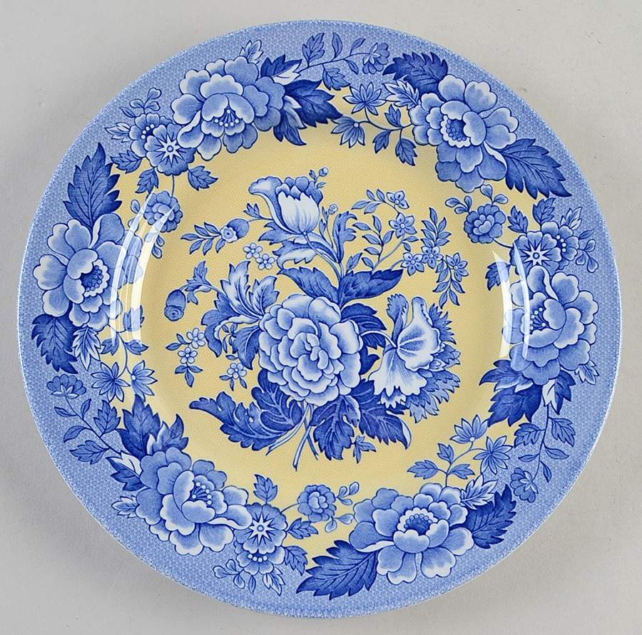 Blue Room Garden Collection (Yellow Background) Luncheon Plate by Spode-1