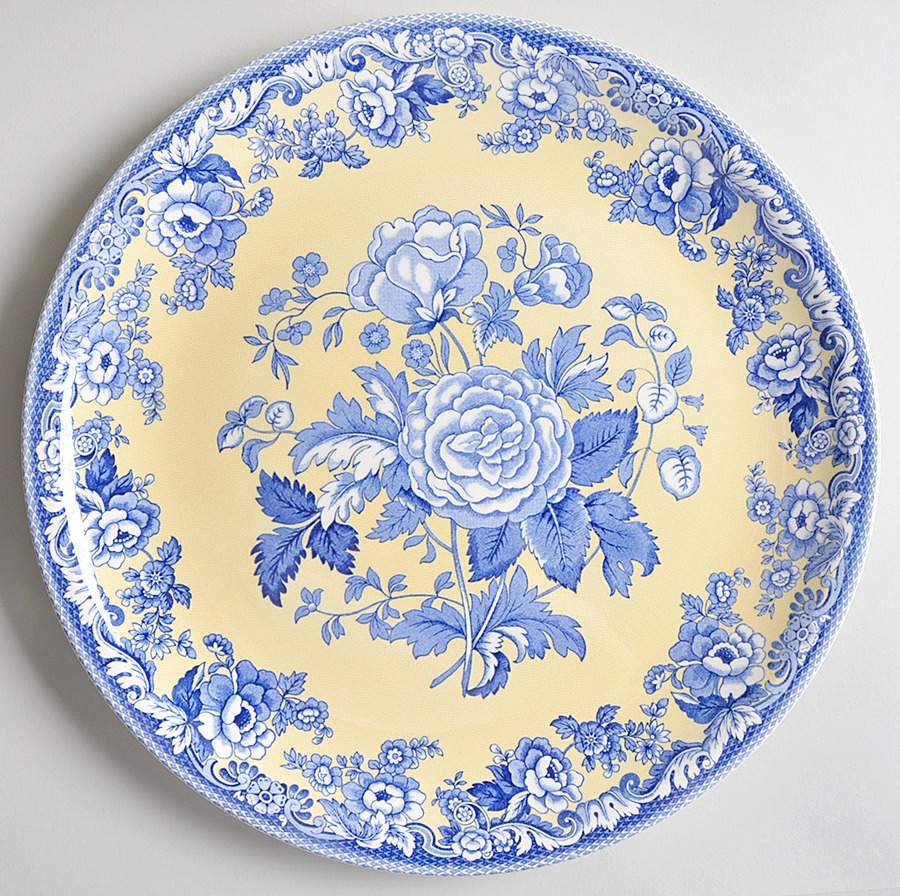 Blue Room Garden Collection (Yellow Background) 12" Pizza Plate by Spode-1