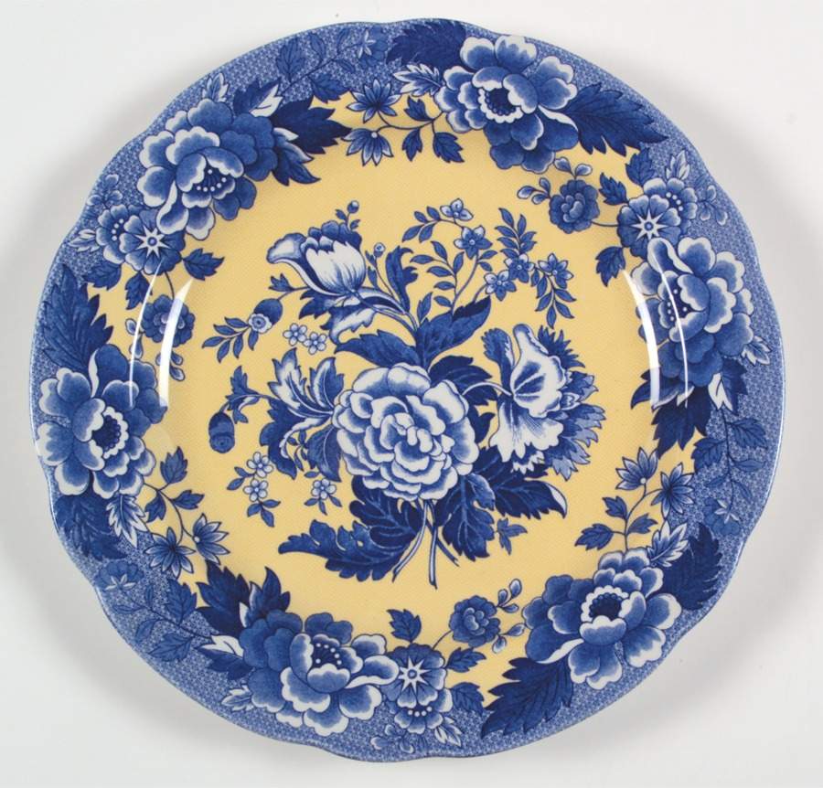 Blue Room Garden Collection (Yellow Background) Dinner Plate by Spode-1