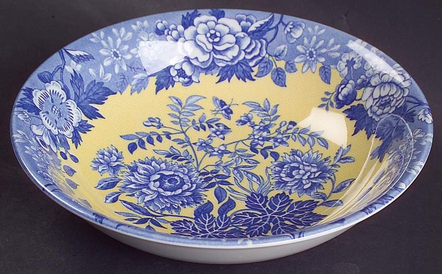 Blue Room Garden Collection (Yellow Background) Coupe Cereal Bowl by Spode-1