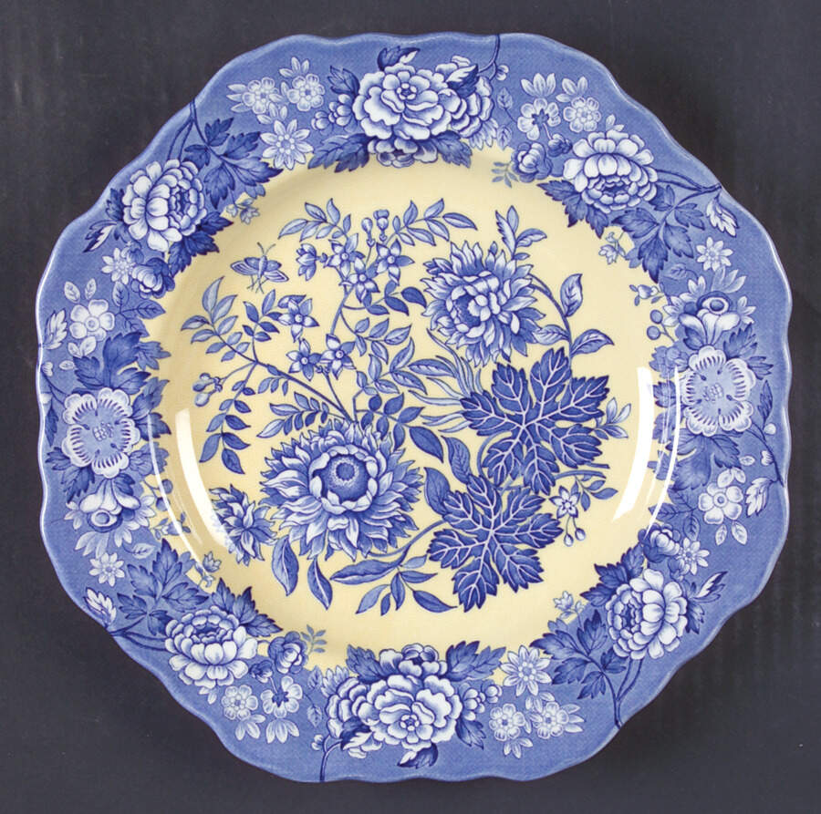 Blue Room Garden Collection (Yellow Background) Buffet/Dessert Plate by Spode-1