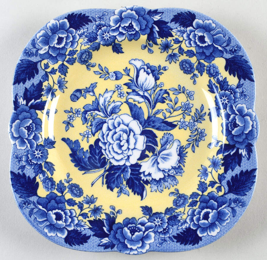 Blue Room Garden Collection (Yellow Background) Buffet/Dessert Plate by Spode-1