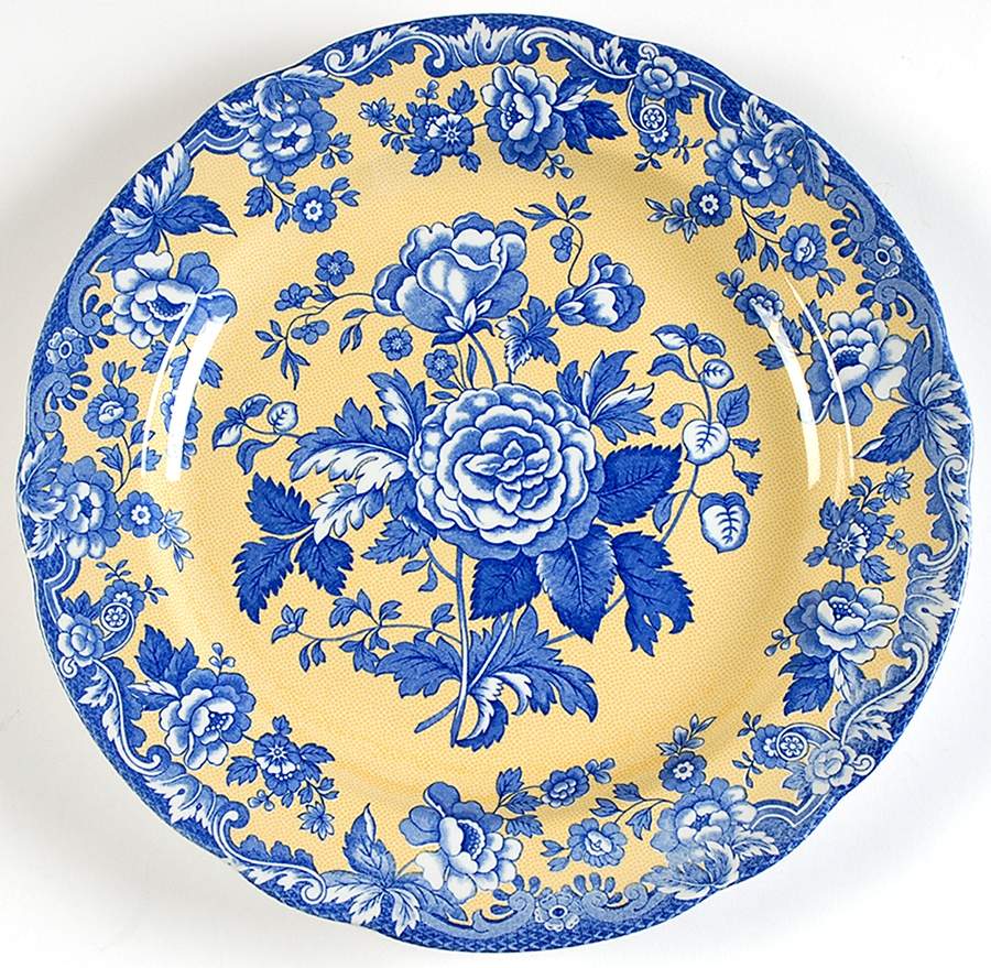 Blue Room Garden Collection (Yellow Background) Dinner Plate by Spode-1