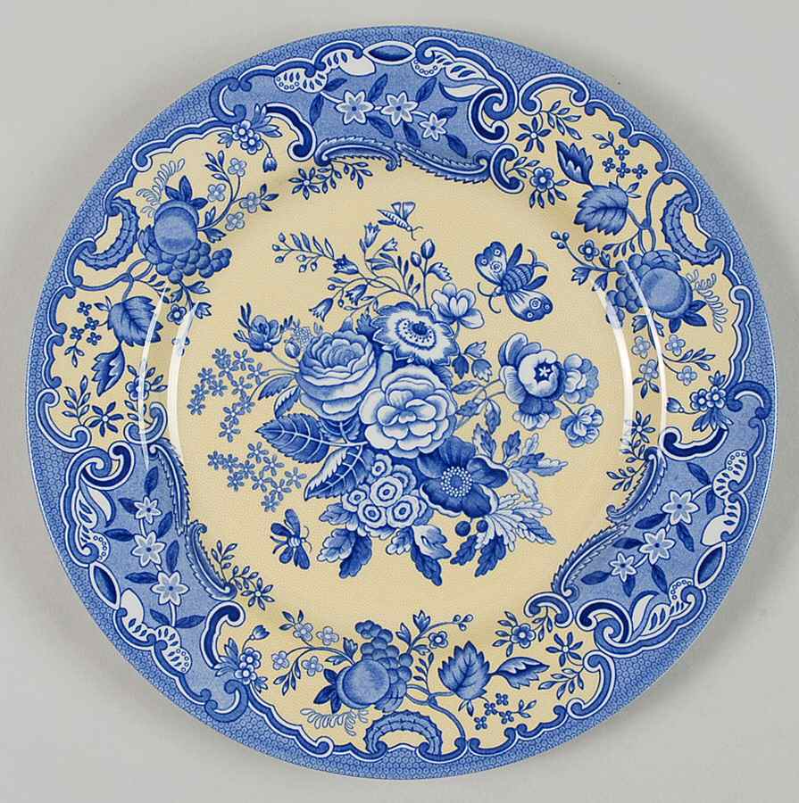 Blue Room Garden Collection (Yellow Background) Luncheon Plate by Spode-1