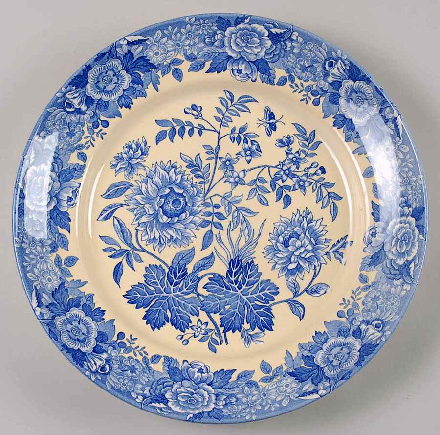 Blue Room Garden Collection (Yellow Background) 12" Chop Plate (Round Platter) by Spode-1