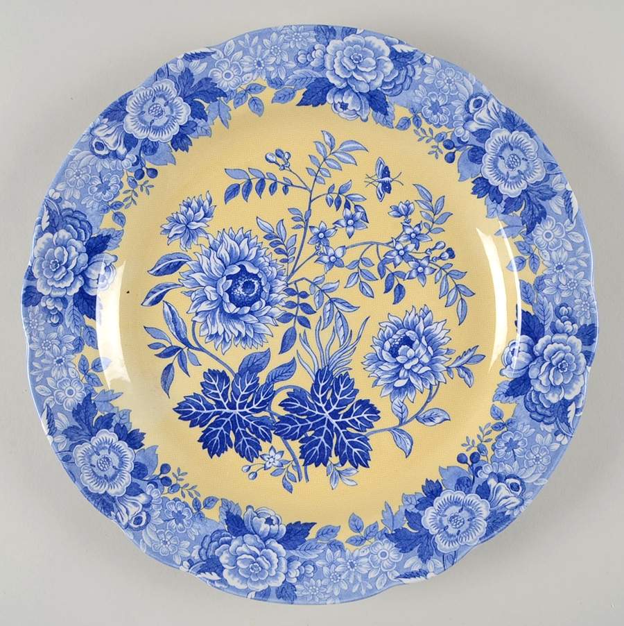 Blue Room Garden Collection (Yellow Background) Dinner Plate by Spode-1