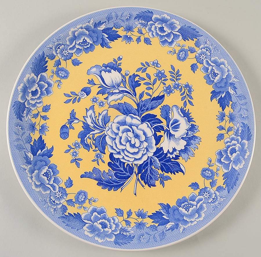 Blue Room Garden Collection (Yellow Background) 12" Pizza Plate by Spode-1