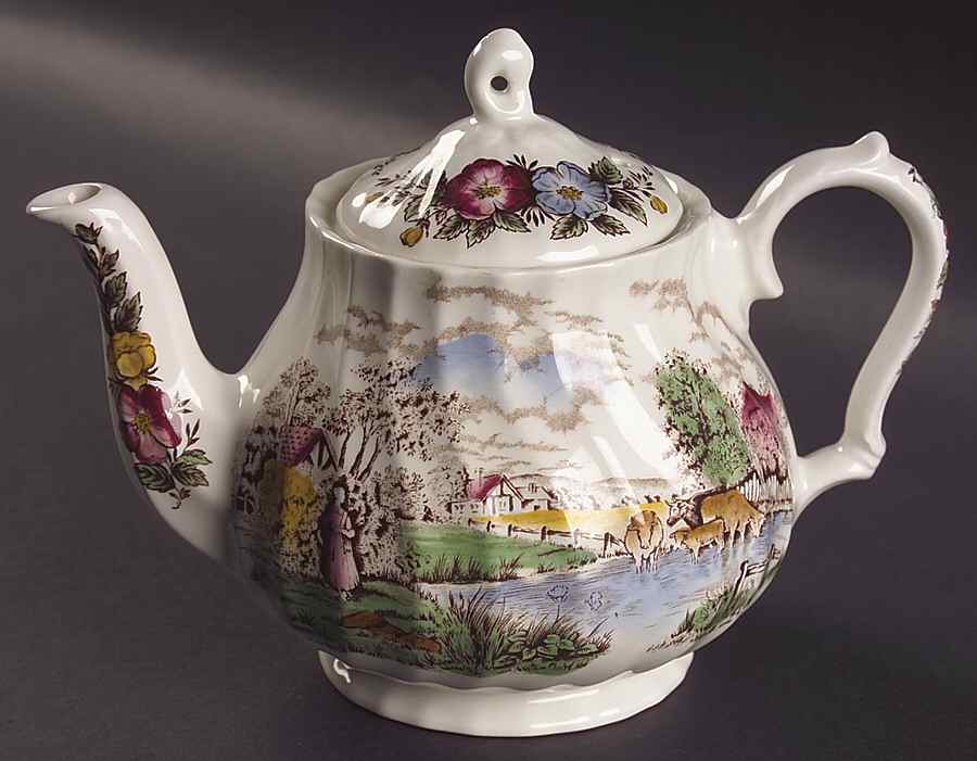 Country Life Teapot & Lid by Sadler-1