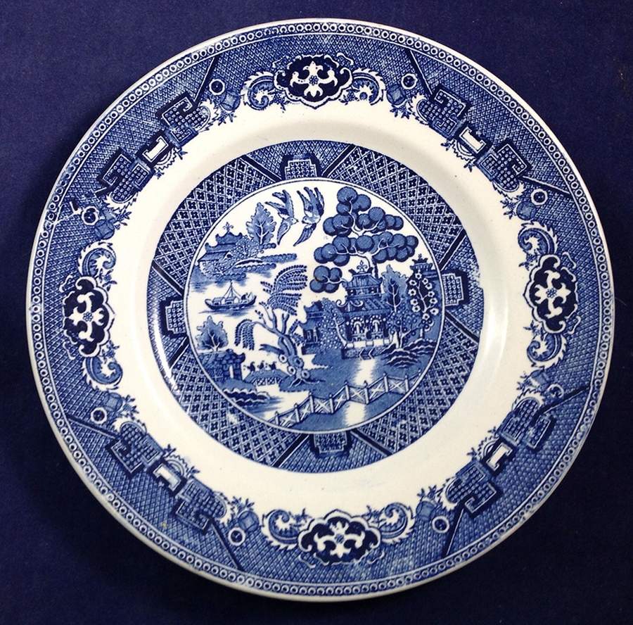 Blue Willow Dinner Plate by St Amand-1