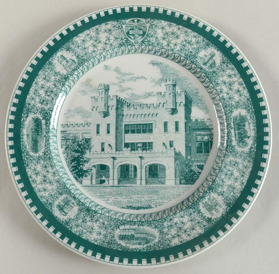 Culver Military Academy Green Dinner Plate by Shenango-1