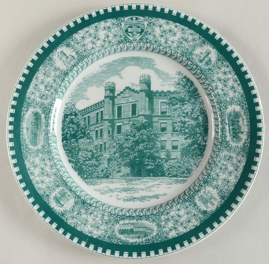 Culver Military Academy Green Dinner Plate by Shenango-1
