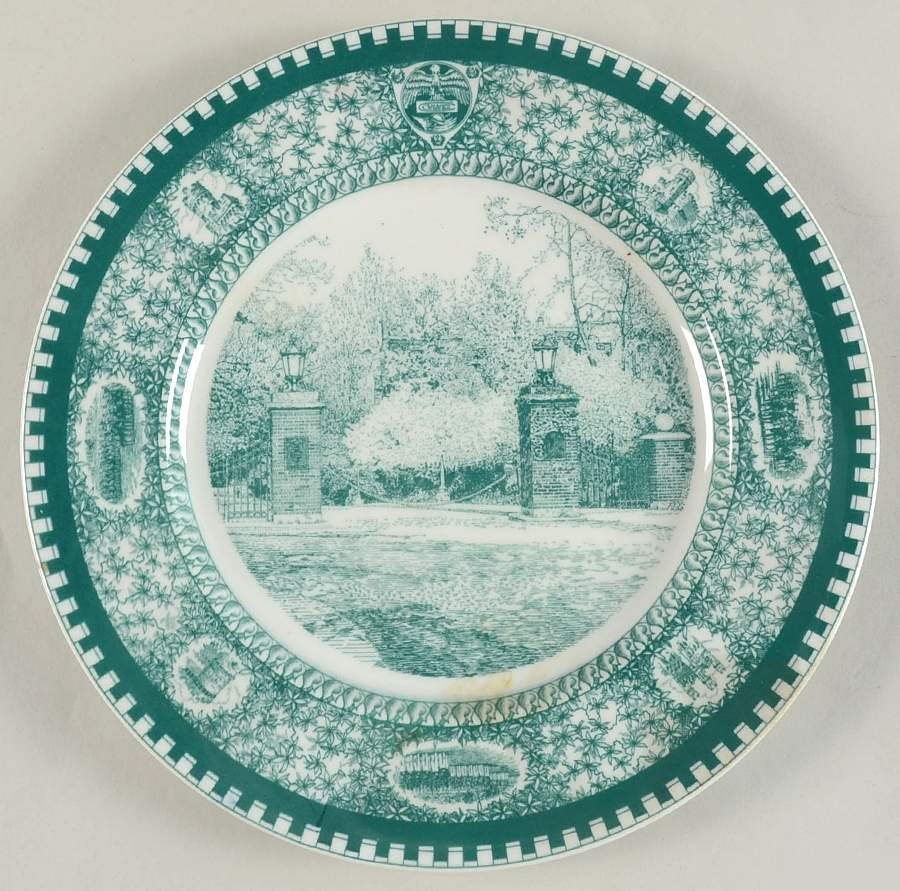 Culver Military Academy Green Dinner Plate by Shenango-1
