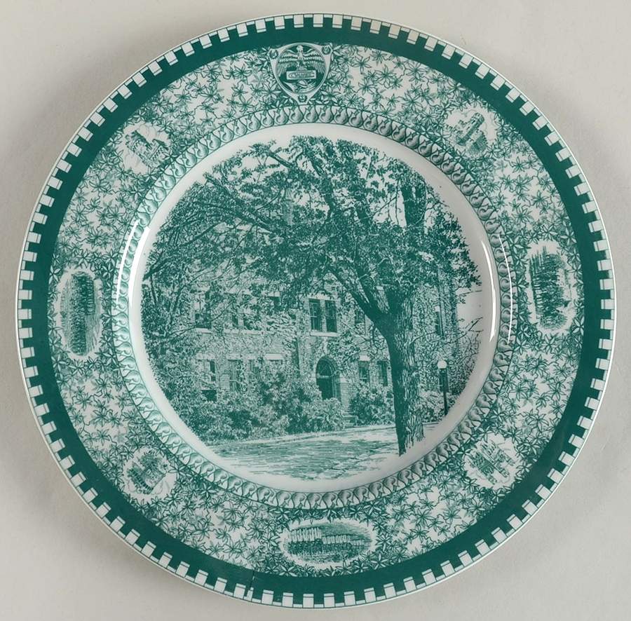 Culver Military Academy Green Dinner Plate by Shenango-1