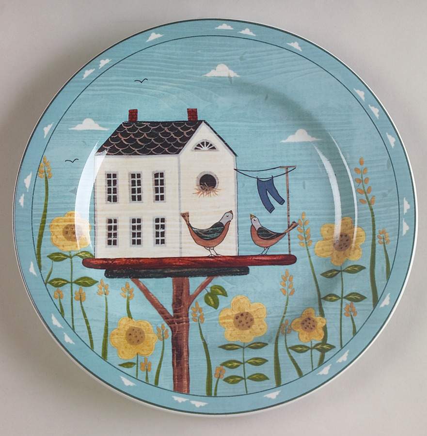 Birdhouses Salad Plate by Sakura-1