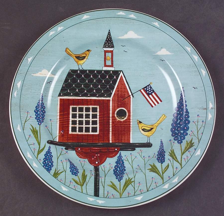 Birdhouses Salad Plate by Sakura-1