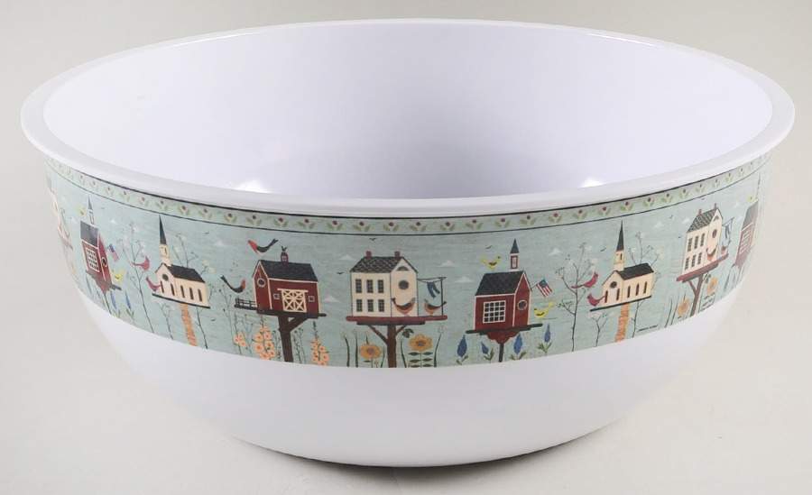 Birdhouses 12" Melamine Salad Serving Bowl by Sakura-1