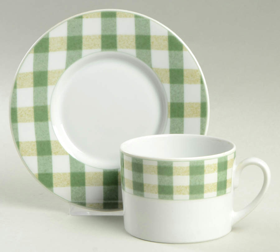 Picnic Lime Green Flat Cup & Saucer Set by Studio Nova-1