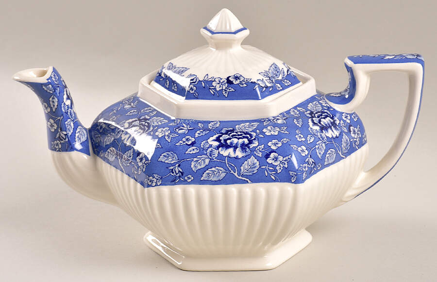 Afternoon Tea Collection Blue Teapot & Lid by Sadler-1