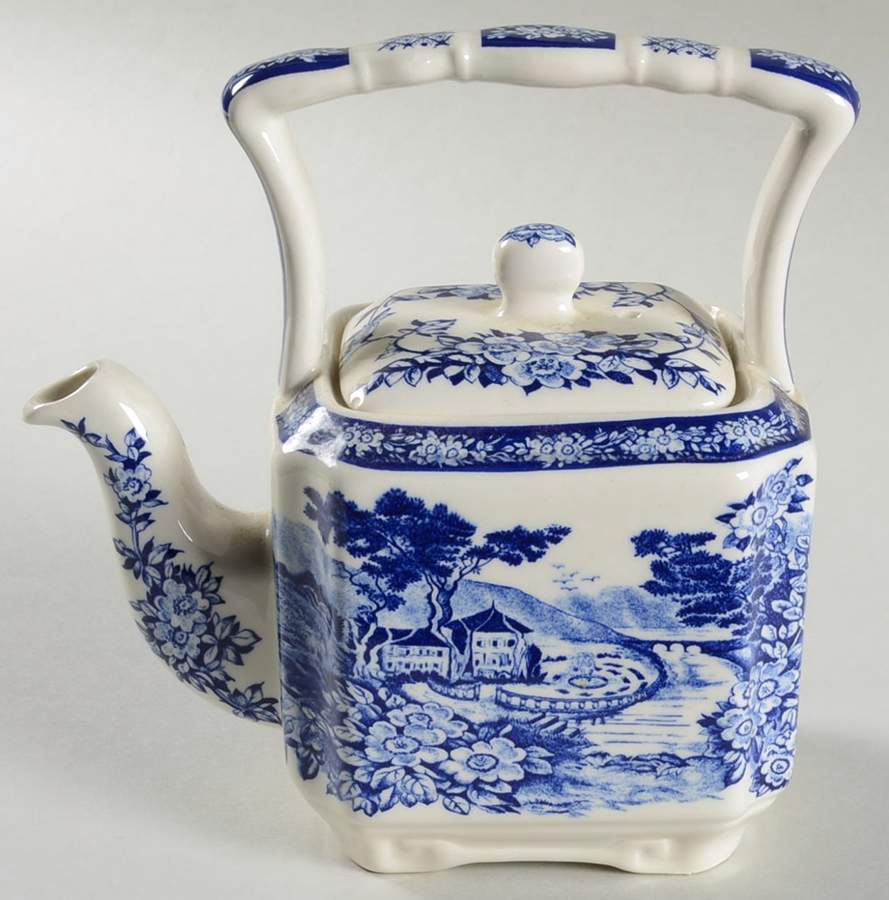 Afternoon Tea Collection Blue Individual Teapot & Lid by Sadler-1
