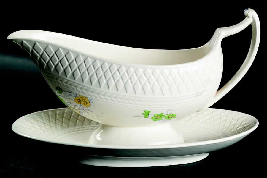 Raeburn (Mansard Shape) Gravy Boat with Attached Underplate by Spode-1