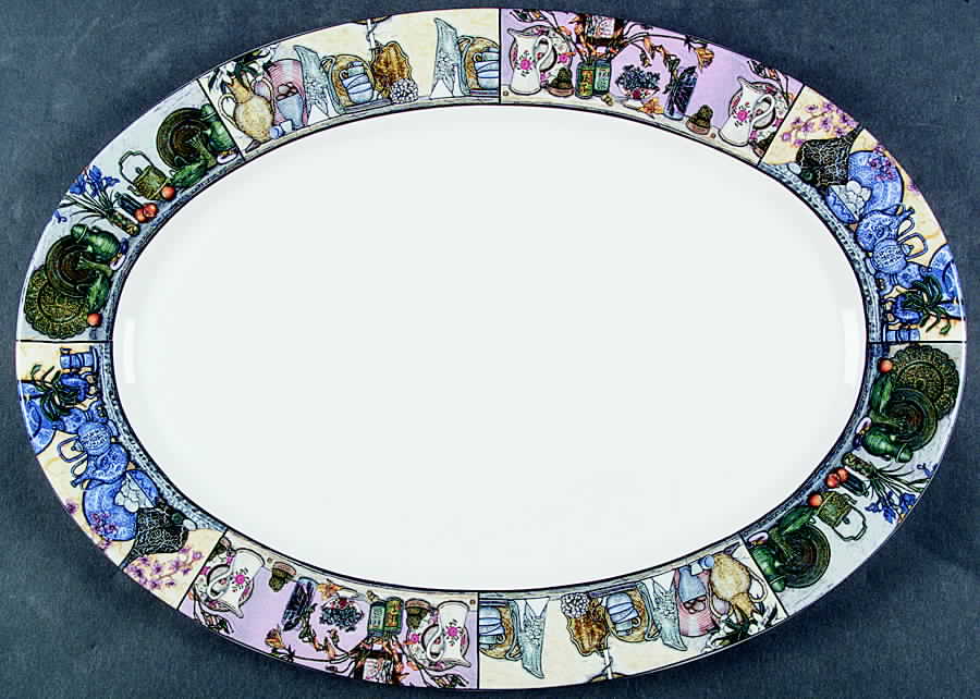 Still Life 16" Oval Serving Platter by Sakura-1