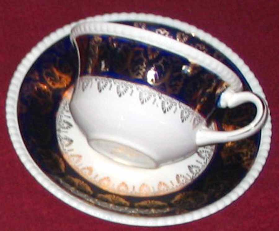 777 Blue Flat Cup & Saucer Set by Simpsons-1
