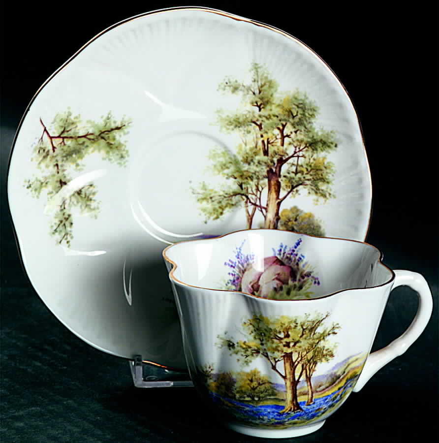 Bluebell Wood (Dainty) Flat Cup & Saucer Set by Shelley-1