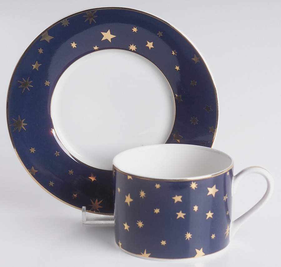 Galaxy Blue (Indonesia) Flat Cup & Saucer Set by Sakura-1