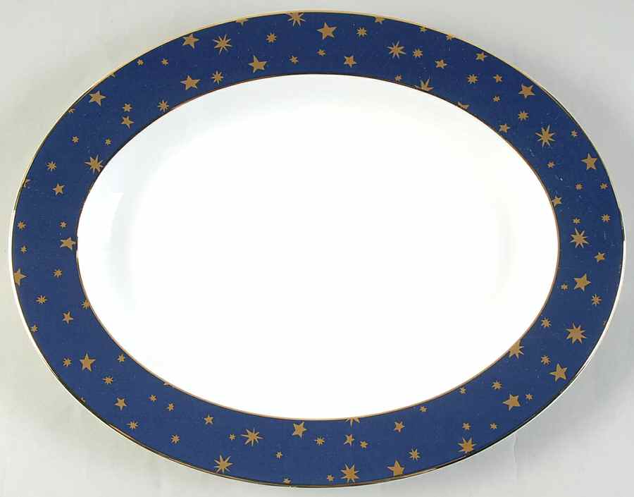 Galaxy Blue (Indonesia) 14" Oval Serving Platter by Sakura-1