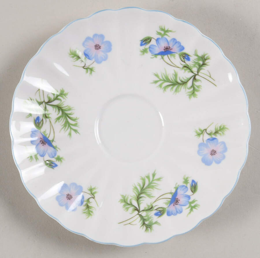 Blue Poppy (Fluted) Saucer by Shelley-1