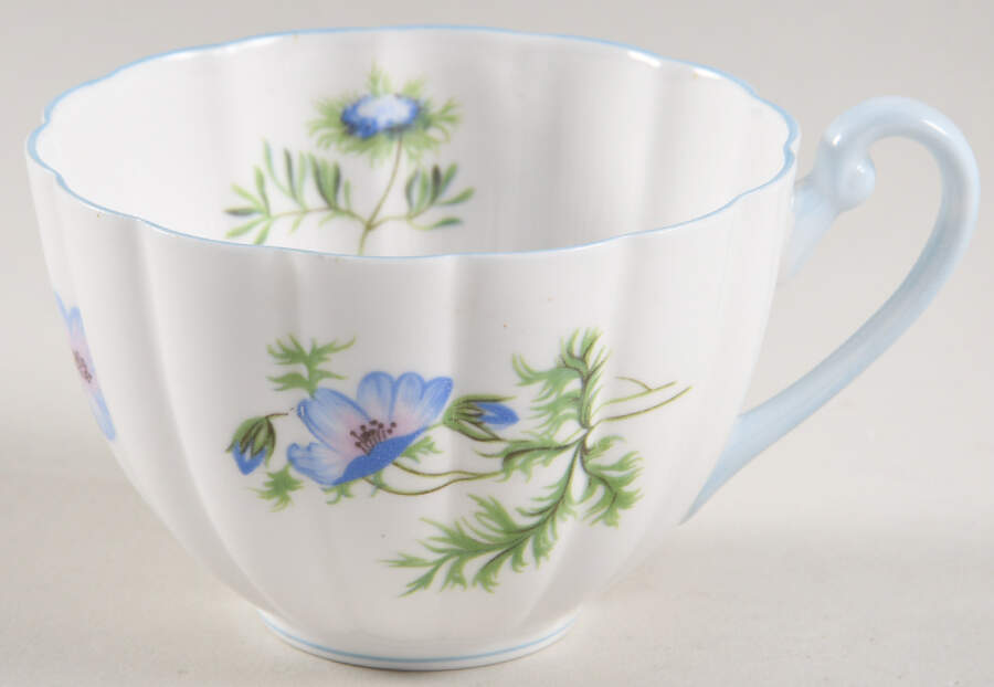 Blue Poppy (Fluted) Flat Cup by Shelley-1