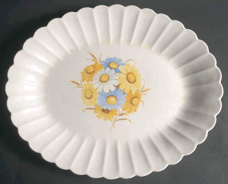 Midsummer 15" Oval Serving Platter by Sebring Pottery-1