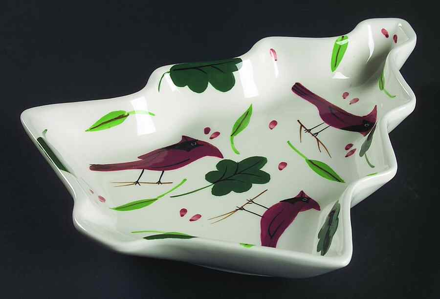 Holiday Cardinal 1 Part Medium Tree Shaped Dish by Studio Nova-1