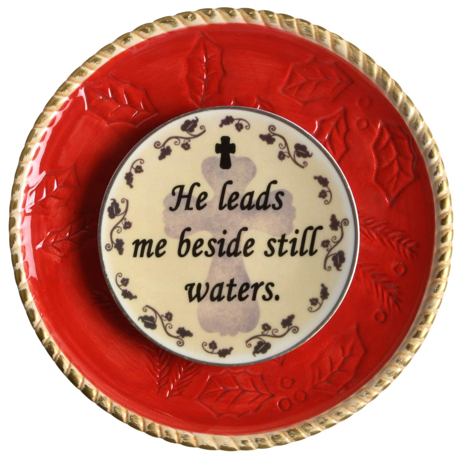 Woodland Holly Santa Accent Salad/Dessert Plate by Studio Nova-1