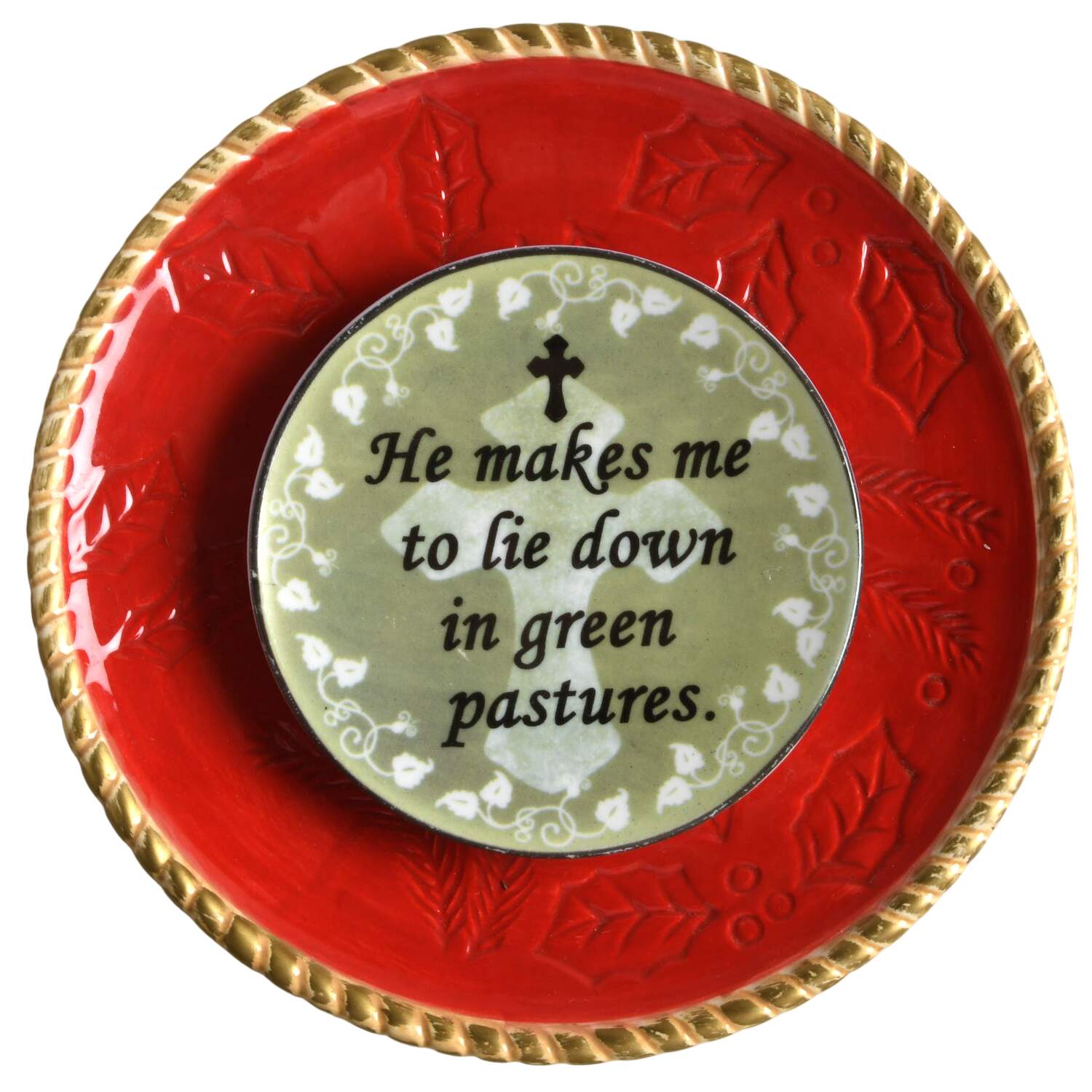 Woodland Holly Santa Accent Salad/Dessert Plate by Studio Nova-1