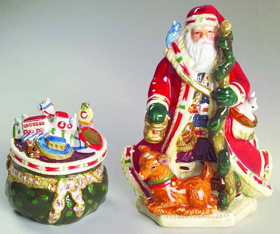 Woodland Holly Santa Figural Salt & Pepper Set by Studio Nova-1