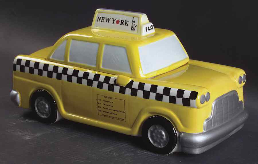New York Taxi Figural Cookie Jar & Lid by Studio Nova-1