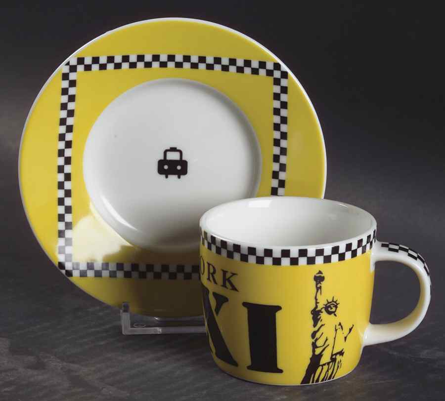 New York Taxi Espresso Cup and Saucer Set by Studio Nova-1