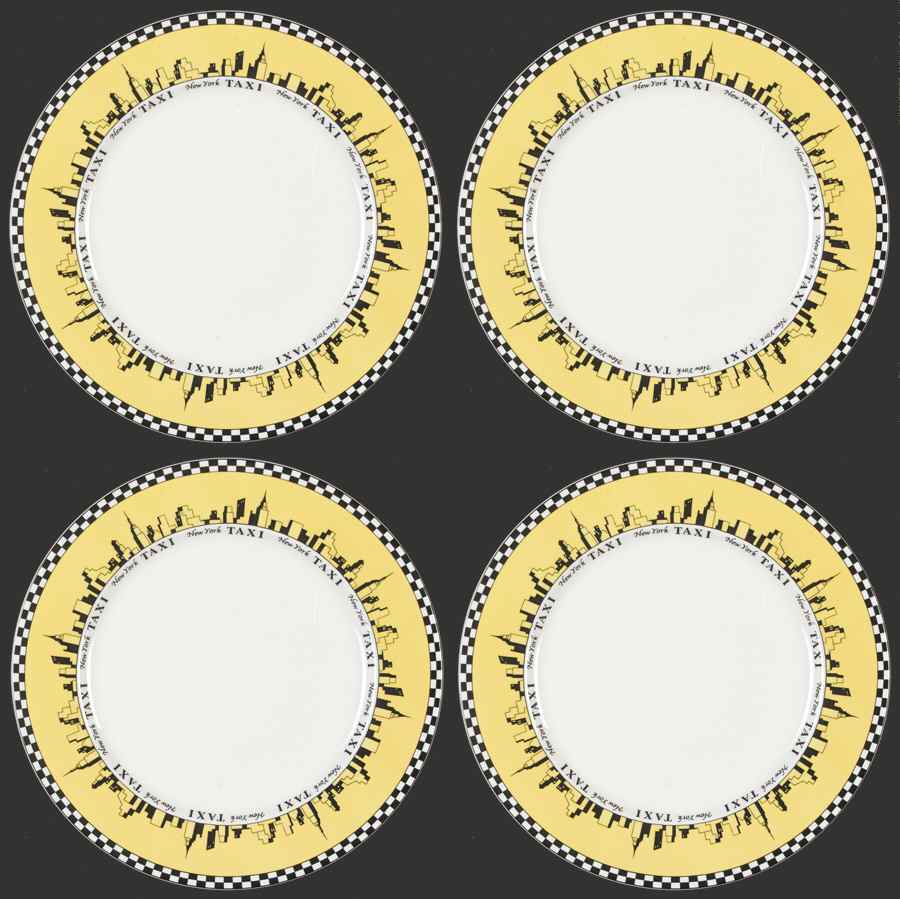 New York Taxi Dinner Plate - Set of 4 by Studio Nova-1