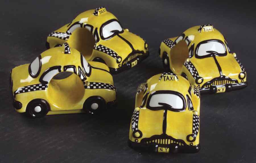 New York Taxi Napkin Ring - Set of 4 by Studio Nova-1