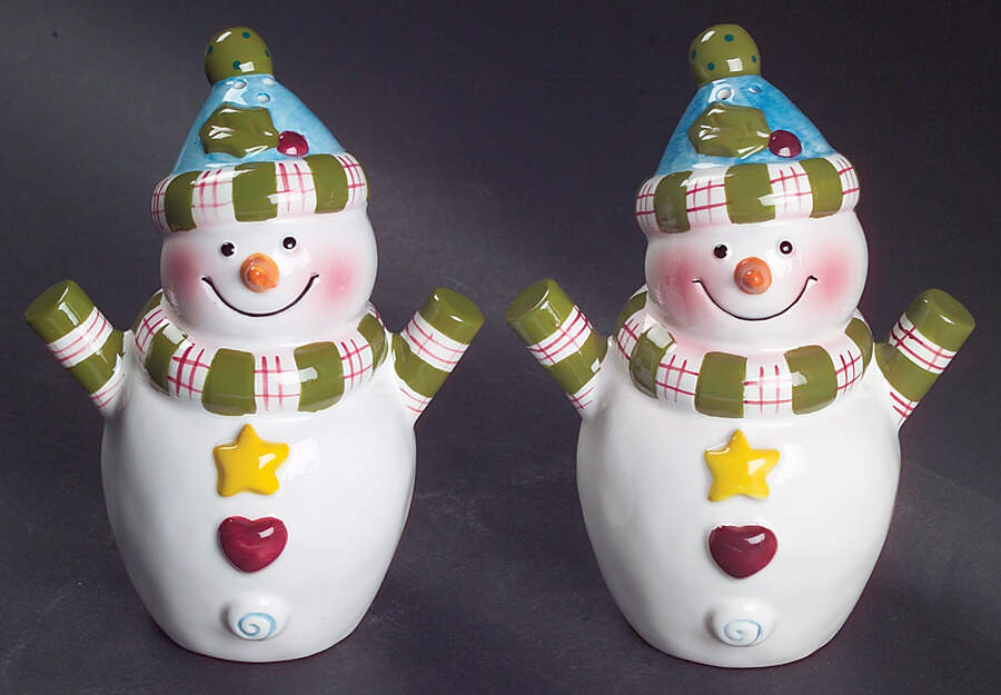 Frosty Snowman Figural Salt & Pepper Set by Studio Nova-1