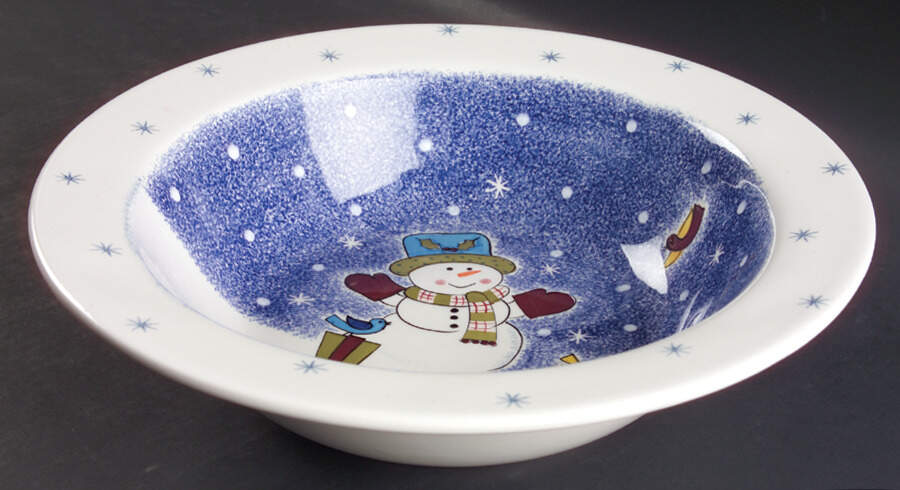 Frosty Snowman 12" Round Vegetable Bowl by Studio Nova-1