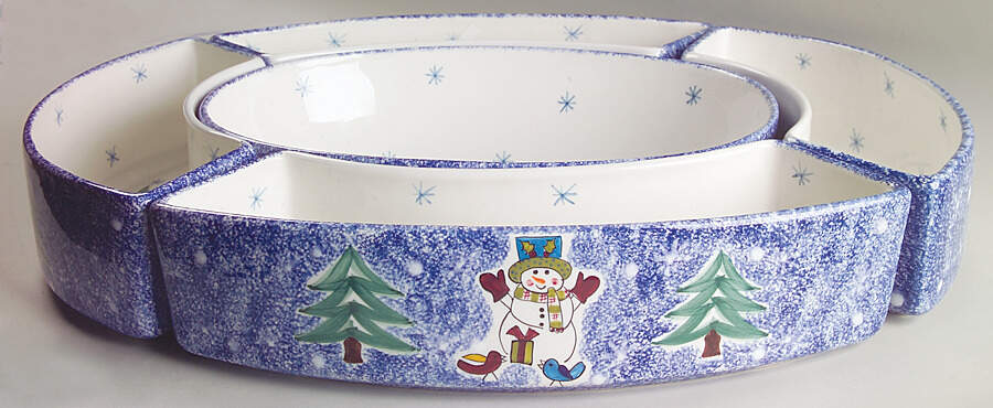 Frosty Snowman (5 Pc) Lazy Susan (2 Long &2 Short Sides & Center) by Studio Nova-1